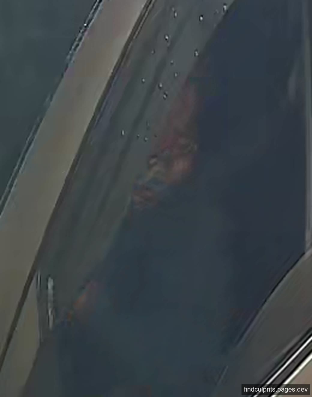 The driver at the open window of the vehicle, face not identifiable